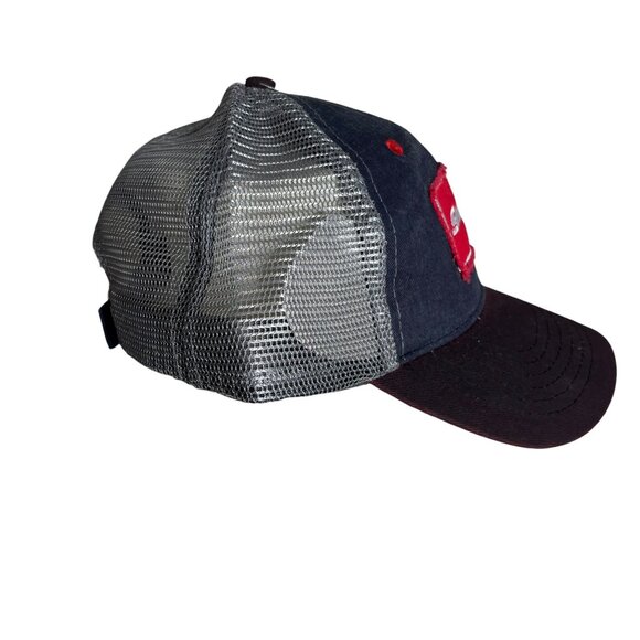 Snap On Denim Mesh Trucker Cap Red Logo Patch Adjustable Back Hat NEW - Picture 4 of 8